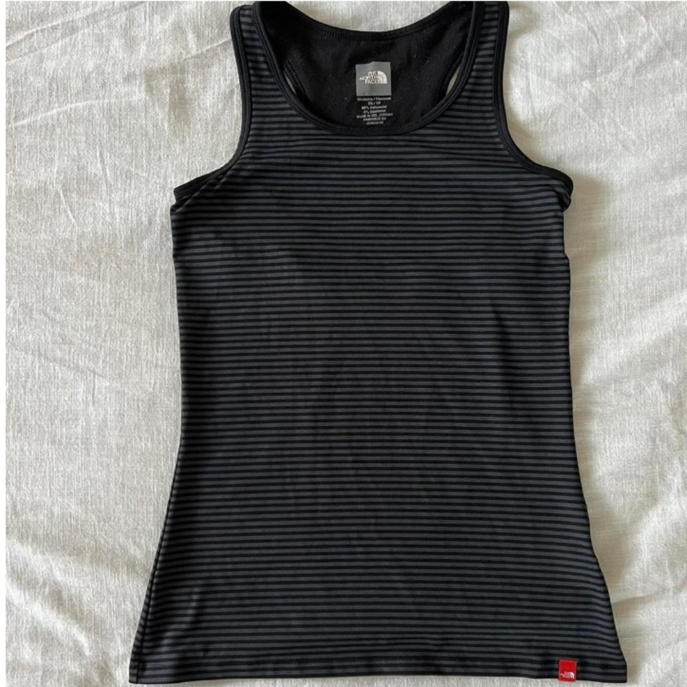 The Northface black & grey striped racerback tank top